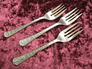 FLORENZ 8 PETAL 3 Salad / Dessert Forks Interpur Stainless Steel JAPAN - Picture 1 of 3