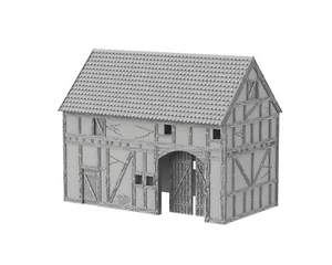 TIMBERED BARN GRANGE COLOMBAGES 3D PRINTED Décor Wargame Terrain Napoleon - Picture 1 of 5