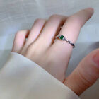 New Personalized Vintage Emerald Zircon Open Cuff Finger Ring For Women Girl