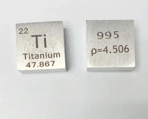Lot Of 50- 1 inch 25.4 mm Titanium metal element cube periodic table 99.5% pure - Picture 1 of 2