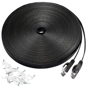 Cat 6 Ethernet Cable 50 Ft, Flat Wire LAN Rj45 High Speed Internet Network Cable - Picture 1 of 12