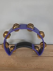 Rhythm Tech Tambourine Purple Half Moon Ergonomic Cushioned Grip Made in USA - Picture 1 of 2