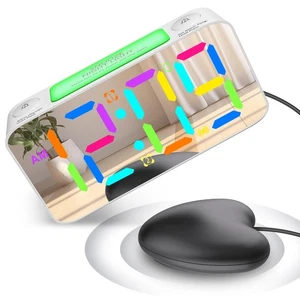 Reloj despertador vibrante fuerte con agitador de cama durmientes pesados pantalla RGB de 7" - Imagen 1 de 7