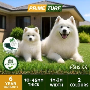 Prime Turf 10-45mm Artificial Grass Synthetic Lawn 10-20SQM/Roll Fake Turf Plant - Picture 1 of 32