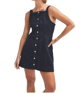 Free People Gimme More Denim Minikleid mit Knopfleiste verstellbare Träger Medium - Bild 1 von 15