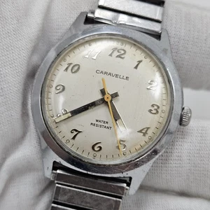 Vintage Men's Caravelle Watch 1976 Mechanical Manual Wind 33mm 11DP 17 Jewels - Picture 1 of 8
