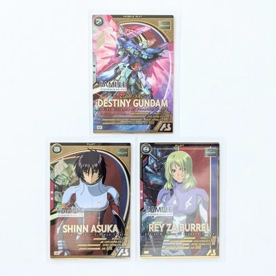 SAMPLE SET Destiny Gundam +Shin Seed Arsenal Base Mobile Suit Bandai Arcade Card - Image 1 of 2
