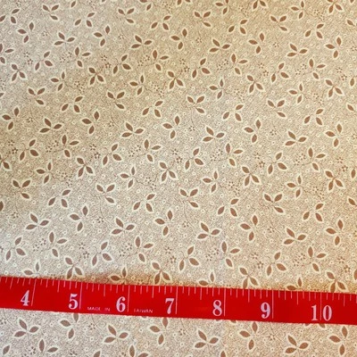 Reproduction Fabric FQ HY BTY Leaf Trio Marcus Cotton Quilting Beige Leaves - Image 1 of 3