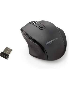 Amazon Basics Computer Mouse Wireless, Ergonomic, 2.4 GHz Optical, DPI Adjustabl - Image 1 of 4