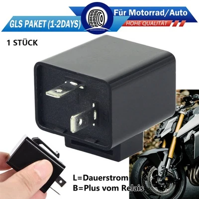 1x 12Volt Universal LED Blinkrelais Blinker Lastunabhängig Motorrad 2-POL Relais - Bild 1 von 4