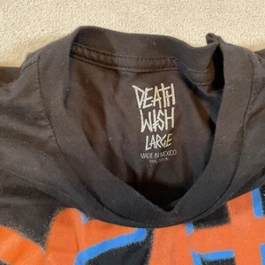Vintage Deathwish Skateboards Shirt Large Graffiti Deathstack Y2K Skater Baker - Bild 1 von 6