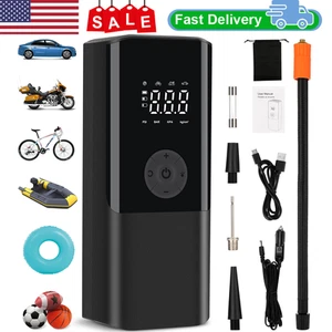 150 PSI Air Compressor Tire Inflator Air Pump Fits Car Moto Bike Tires Portable - Picture 1 of 9