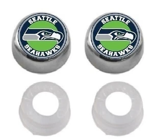 DOS NFL Cromo Cubierta de Perno Marco de Placa Tapa de Tornillo para SEATEL SEAHAWKS - Imagen 1 de 3