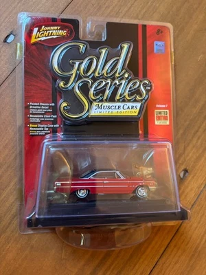 Ford Galaxie 500 1963 Johnny Lightning rojo 1:64 Gold Series Muscle Car 1/5.000 Foto 1 de 2