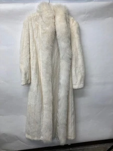 Vintage White Fur Full-Length Coat Size 10 - Picture 1 of 9