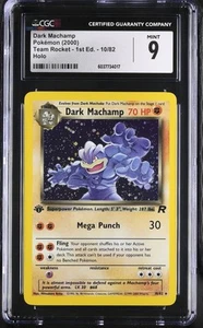 CGC 9 MINT Dark Machamp 2000 Team Rocket 1st Edition 10/82 Holo Pokemon Card psa - Picture 1 of 2