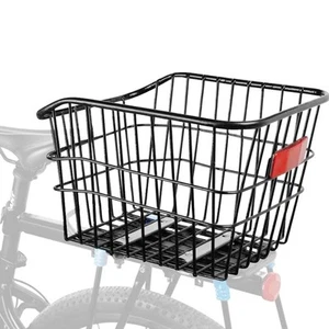 Rear Bike Basket, Waterproof Metal Wire Bicycle Baskets with Reflective Water... - Picture 1 of 6