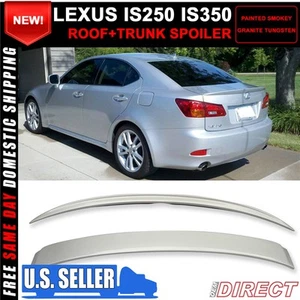 Fits 06-13 Lexus Is250/350 Painted Tungsten Sedan #1G1 Roof + Trunk Spoiler - Picture 1 of 6