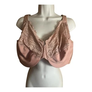 Glamorise 1240 Low Cut Wonderwire Lace Underwire Bra Sz 48G Cappuccino NWOT - Picture 1 of 5