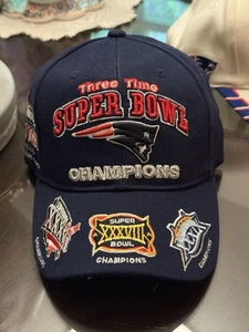 Three Time Super Bowl Champion New England Patriots NFL Snap Back Hat - Picture 1 of 5