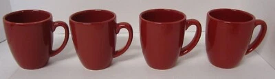 Juego de 4 tazas de café Corelle Coordinates gres Splendor rojo macizo 4" Foto 1 de 4