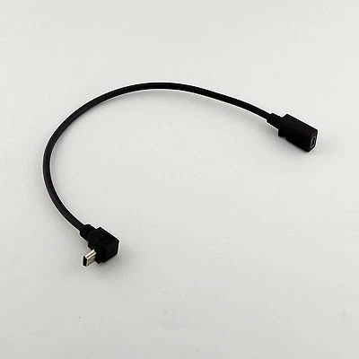 10x Mini USB 5 Pin 90 Degree Down Angle Male to Female Extension Data Cord Cable - Image 1 of 4