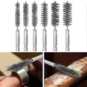 6X Bore Brush Set Wire Brush Steel Cleaning Brush for Power Drill Impact Drivers - Picture 1 of 10