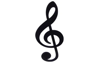 Black Musical Notes Music Room Treble Clef Plastic Wall Sculpture Sign Decor - Picture 1 of 4