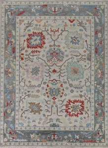 Alfombra de área 8x10 ft. Floral Oushak alfombra oriental de lana anudada a mano sala de estar - Imagen 1 de 12