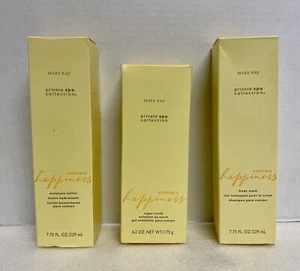 Lot Mary Kay Private Spa EMBRACE HAPPINESS Body Wash / Sugar Scrub/ Lotion. - Picture 1 of 7