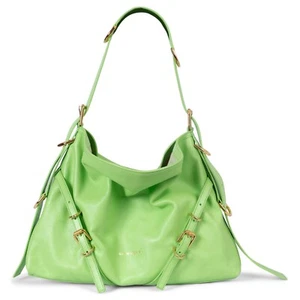 70412 auth GIVENCHY neon green leather 2023 VOYOU MEDIUM HOBO Bag - Picture 1 of 11