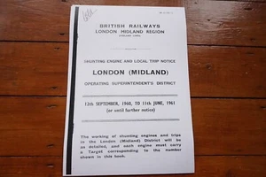 1960 Fascimilie London Mid Loco Trip Railway Notice Tiplan Arrivals Departure - Bild 1 von 4