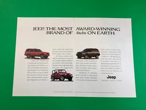 1999 JEEP CHEROKEE WRANGLER ORIGINAL VINTAGE PRINT AD ADVERTISEMENT 2 PAGE - Picture 1 of 1