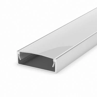 Profilo LED In Argento M13-1 100CM Copertura Opale Per Strisce LED Fino A 28,8Mm - Immagine 1 di 4