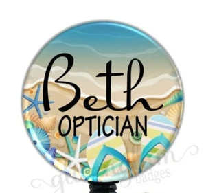 Carrete de insignia de escena de playa, carrete de insignia retráctil personalizado, insignia de playa GG4071 - Imagen 1 de 8