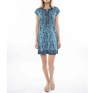 NWT- Calypso St. Barth 'Lucy' Swimsuit Cover-Up Tunic Dress, Ocean/Navy - Medium - Picture 1 of 4