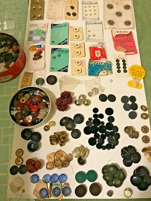 Vintage Lot - 200+ Buttons - Various Shapes, Sizes & Material + 200 more! - Image 1 of 4