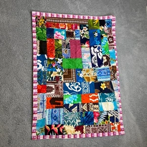 Vintage Hawaiian Quilt Small Aloha Patchwork - Picture 1 of 1