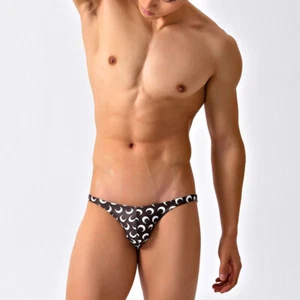 Men's Swim Briefs Beach Swimsuit Bikini Black Moon Hot Sexy Bathing Suit Gay New - Picture 1 of 8