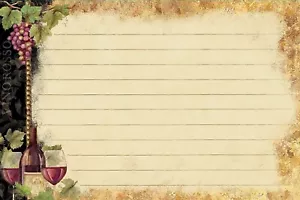 Lang Rezeptkarten VERGOLDETER WEIN 36 # gefüttert doppelseitig 4""x6"" Weinberg Neu in Verpackung - Bild 1 von 1