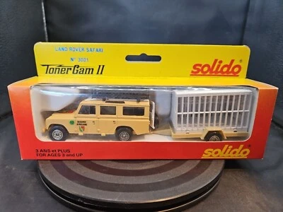 Solido 3001 Land Rover Safari Yellow Scale With White Cage Trailer New In Box - Image 1 of 4