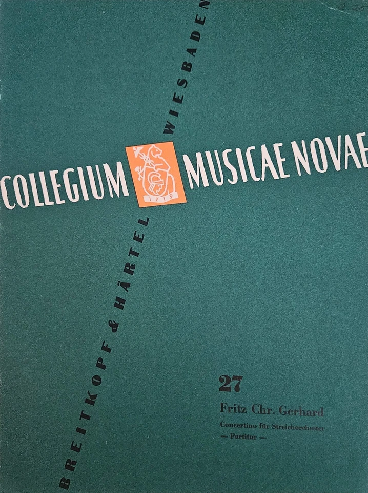 Fritz Chr Gerhard Concertino for String Orchestra Breitkopf & Härtel Full Score - Image 1 of 1