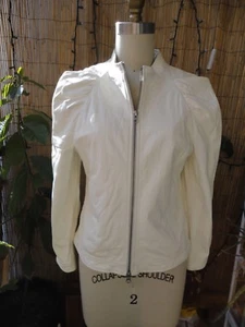 SKAIST TAYLOR Barneys 995 $ Lammleder elfenbeinfarbene Jacke mit gerafften Ärmeln Größe S 1x getragen - Bild 1 von 6