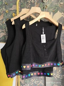 NWOT Torrid Black Cropped Top Tank Wide Band - Picture 1 of 13