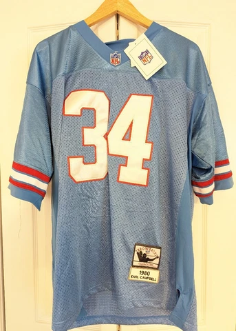 Houston Oilers EARL CAMPBELL #34 Mitchell & Ness 1980 NFL Legacy Jersey size 52 Cover