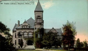 Public Library Dayton Ohio OH Postcard DB UNP Hand colored - Picture 1 of 2