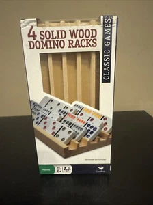 4 Solid Wood Domino Racks in New In Box Dominoes Game Cardinal Industries - Picture 1 of 15