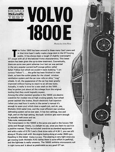 1970 Volvo 1800 E - Original Rare Road Test Article - Picture 1 of 1