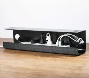 2 Pack Under Desk Cable Management Tray Cord Organizer Black Home & Office - Picture 1 of 5