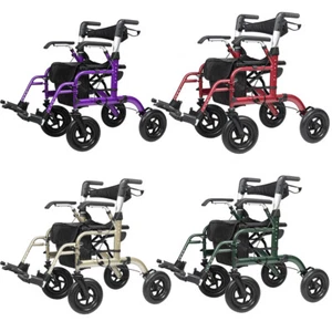 Sedia a rotelle Deluxe OEM ELENKER Rollator Walker 2 in 1 assistenza medica trasporto - Foto 1 di 42